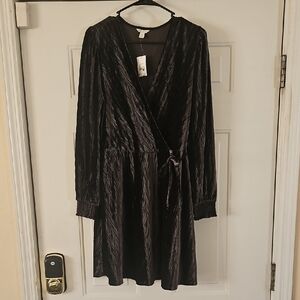 Cato Black Wrap Dress